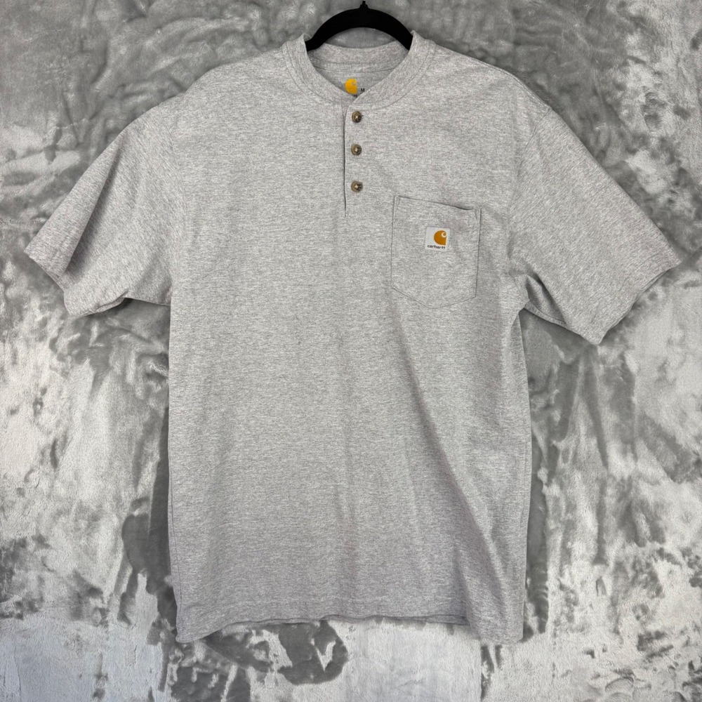 Lot of 3 Carhartt Mens K84 HGY Workwear Pocket Henley Shirts Gray Size Medium - Picture 7 of 16